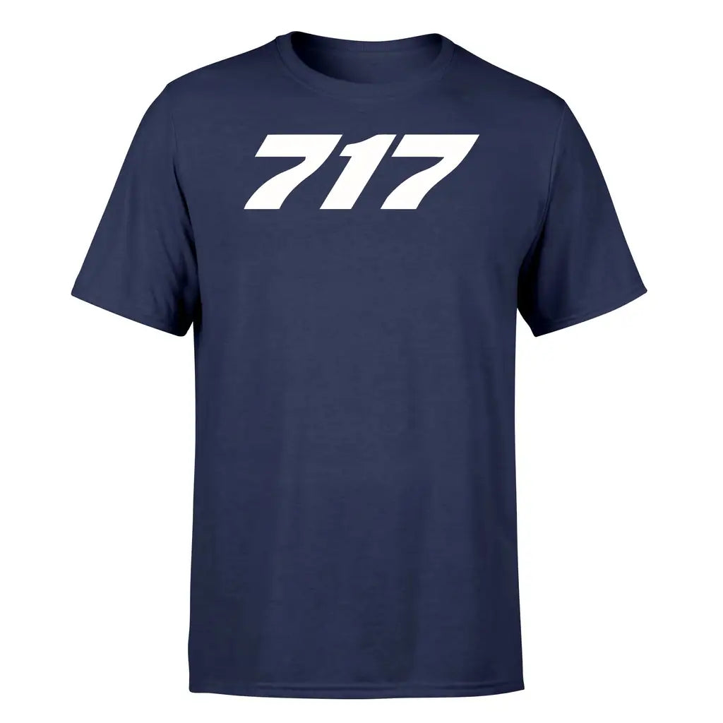 Boeing 717 Flat Text design on navy blue single side