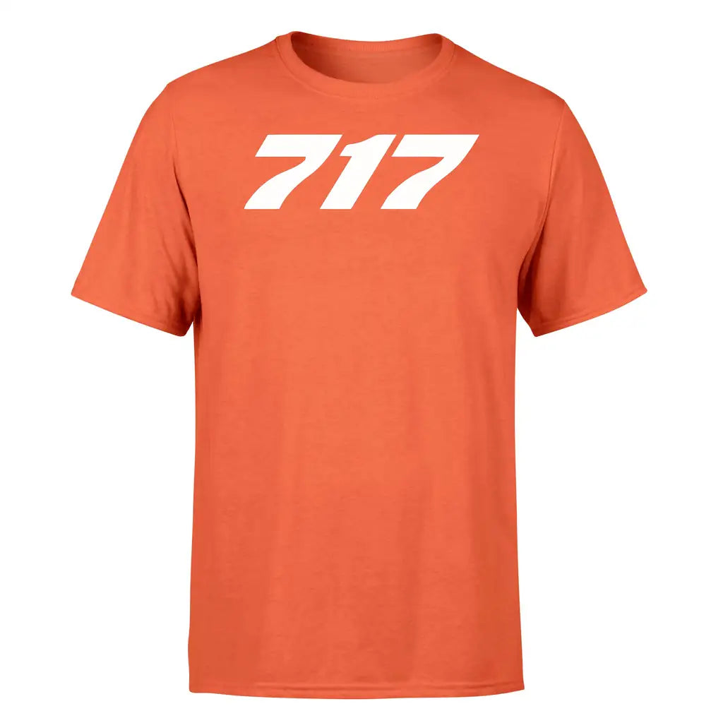 Boeing 717 Flat Text design on orange single side