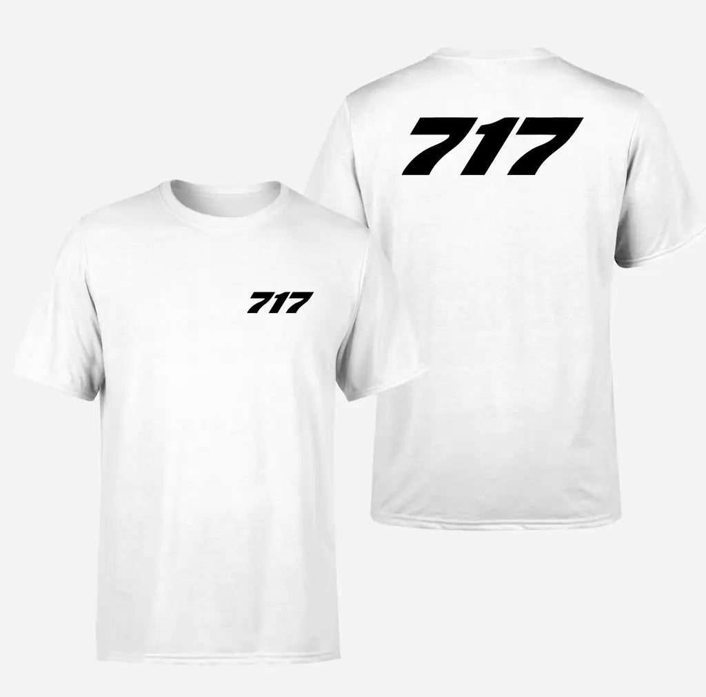 Boeing 717 Flat Text design on white double side