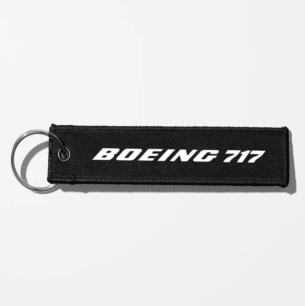 Boeing 717 & Text Key Chains - Black