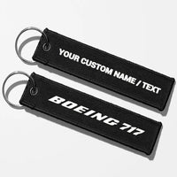 Thumbnail for Boeing 717 & Text Key Chains - Black - Personalized