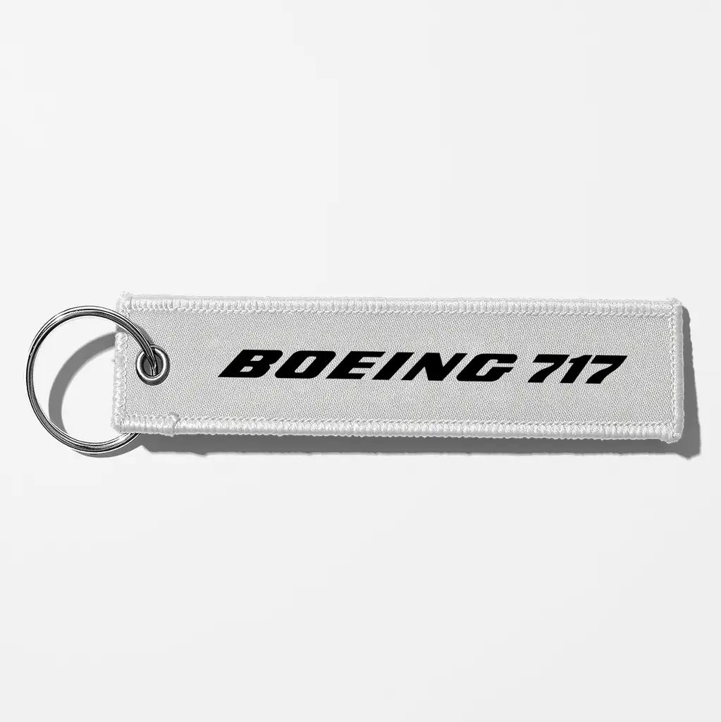 Boeing 717 & Text Key Chains - White