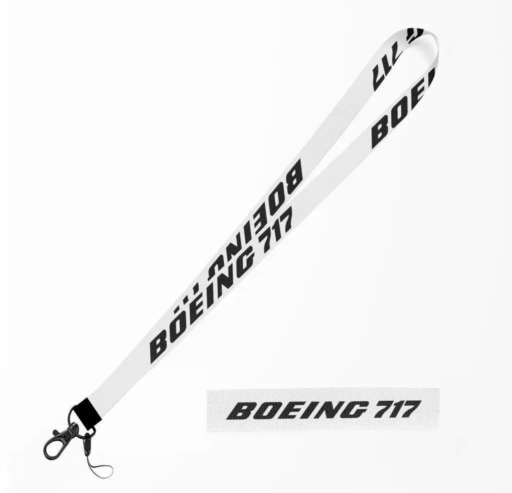 Boeing 717 & Text lanyard - white
