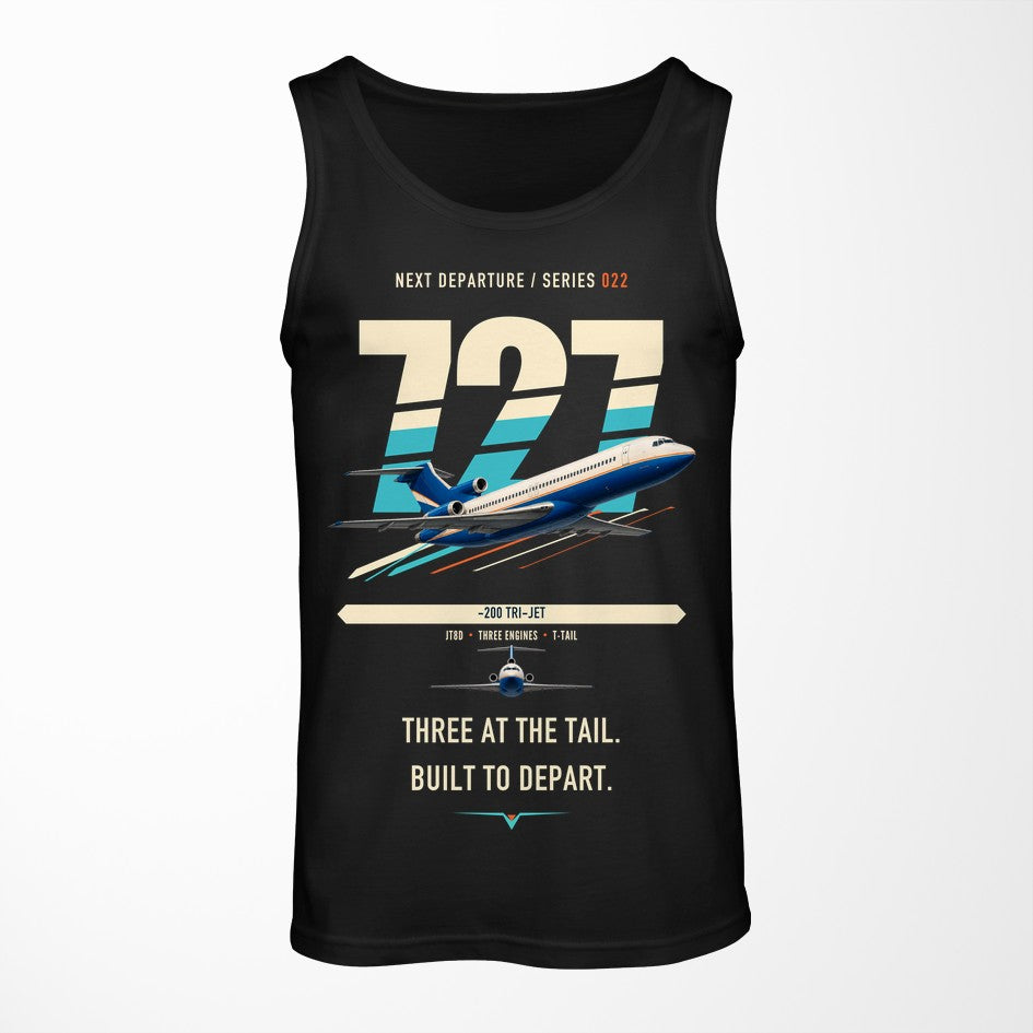 Boeing 727-200 design on black tank top