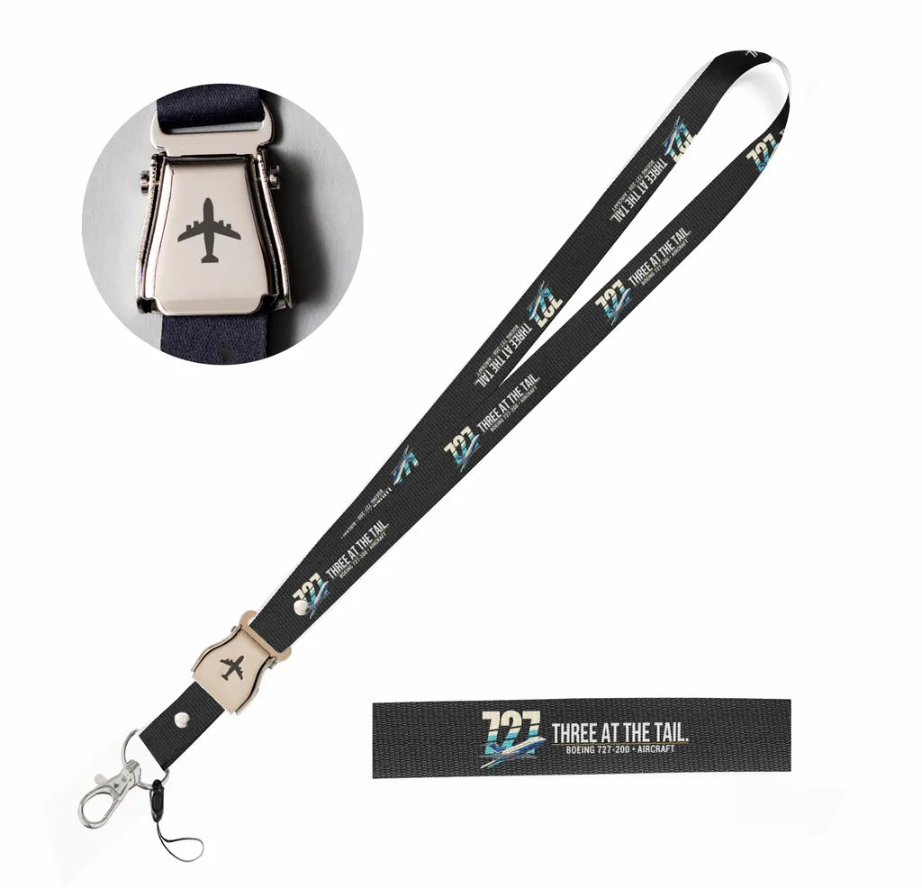 Boeing 727-200 seat belt lanyard - black