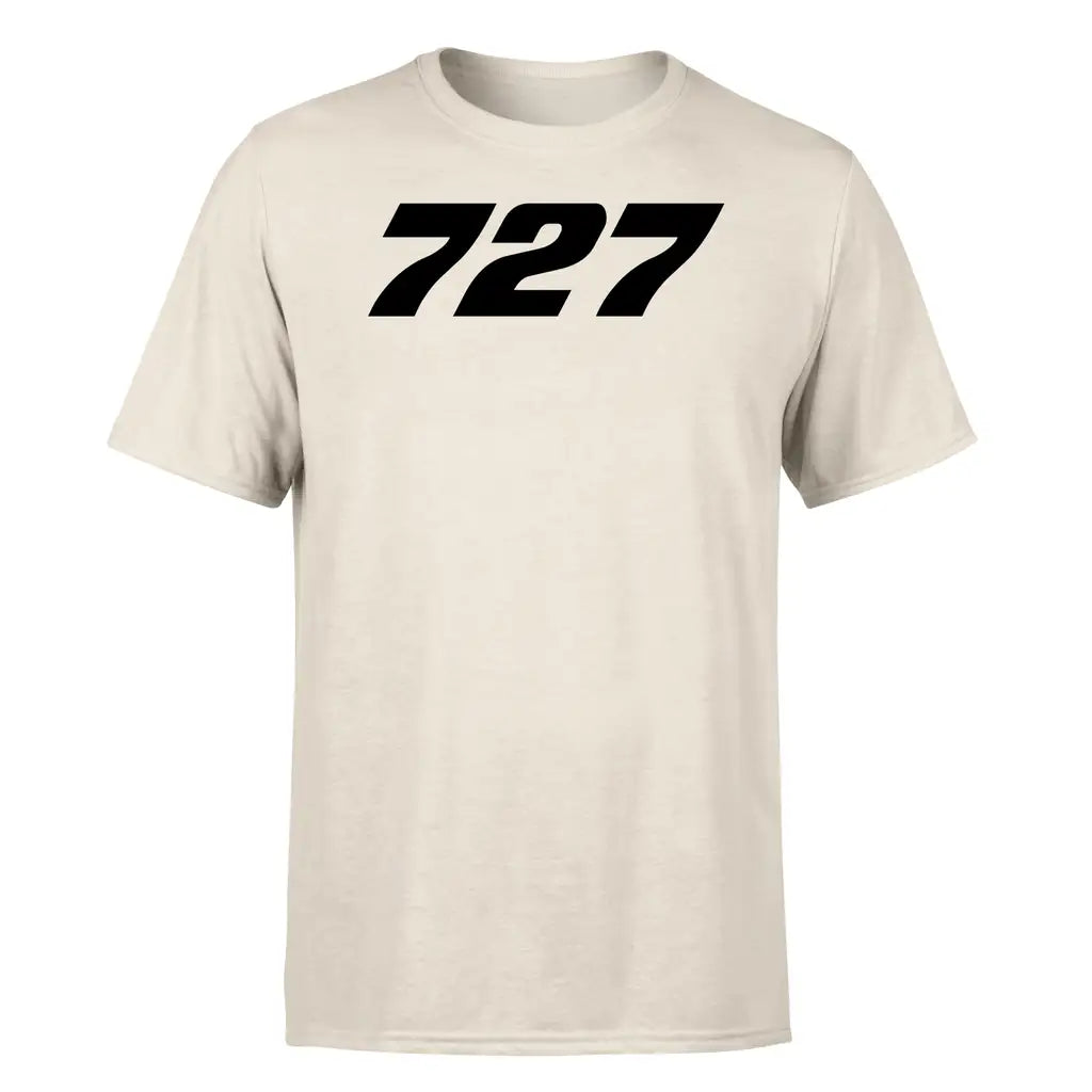Boeing 727 Flat Text design on beige single side