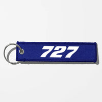 Thumbnail for Boeing 727 Flat Text Key Chains - Blue