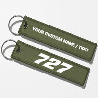 Thumbnail for Boeing 727 Flat Text Key Chains - Green Army - Personalized