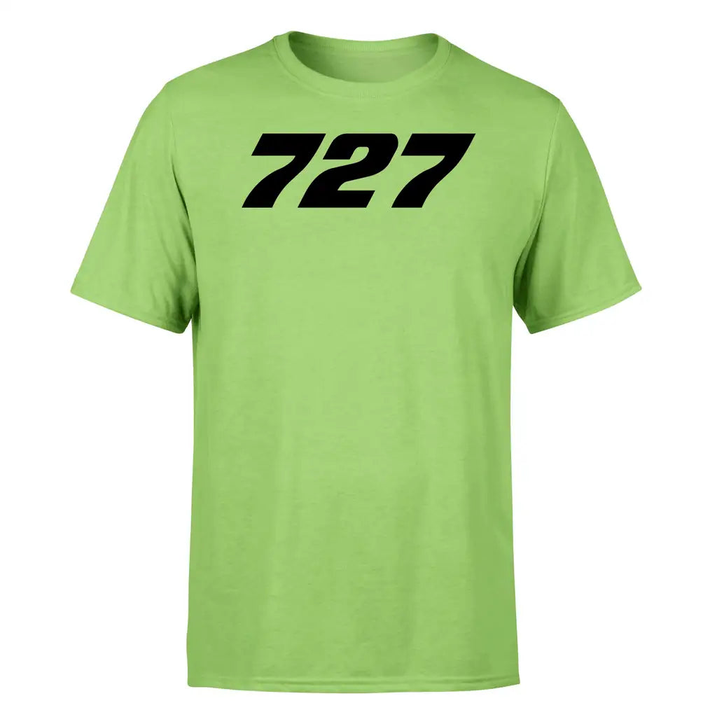 Boeing 727 Flat Text design on light green single side