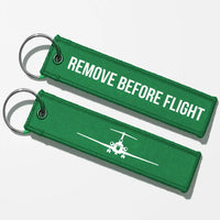 Thumbnail for Boeing 727 Silhouette Key Chains - Green - Remove Before Flight