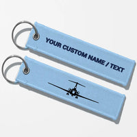 Thumbnail for Boeing 727 Silhouette Key Chains - Light Blue - Personalized