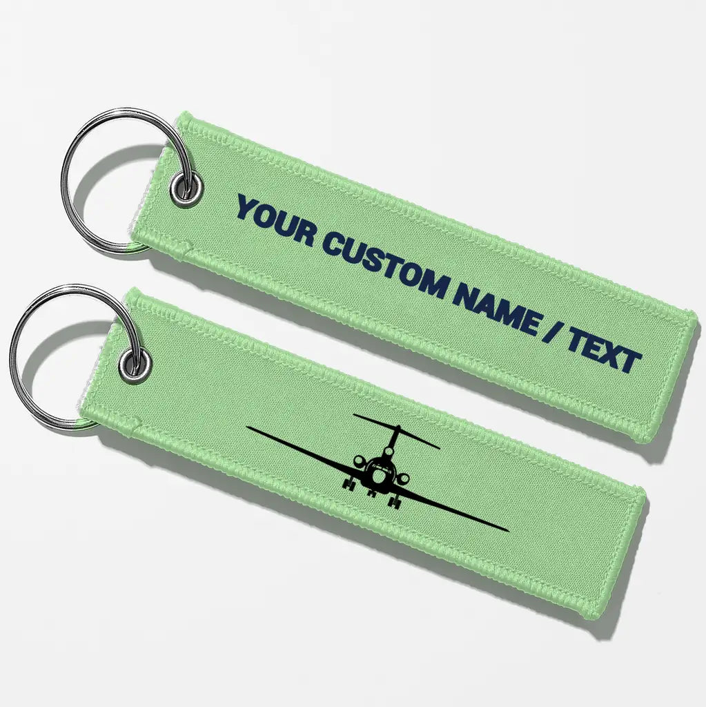 Boeing 727 Silhouette Key Chains - Light Green - Personalized