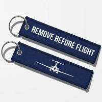 Thumbnail for Boeing 727 Silhouette Key Chains - Navy Blue - Remove Before Flight