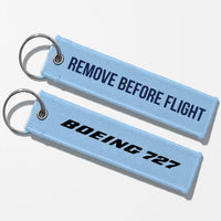 Thumbnail for Boeing 727 & Text Key Chains - Light Blue - Remove Before Flight