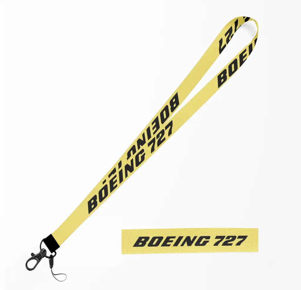Boeing 727 & Text lanyard - yellow