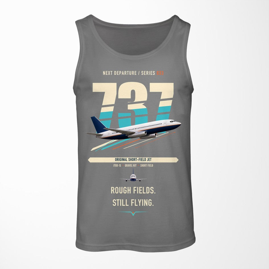 Boeing 737-200 design on gray tank top