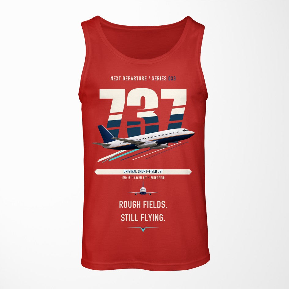 Boeing 737-200 design on red tank top