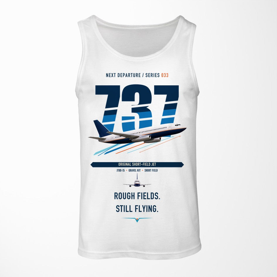 Boeing 737-200 design on white tank top