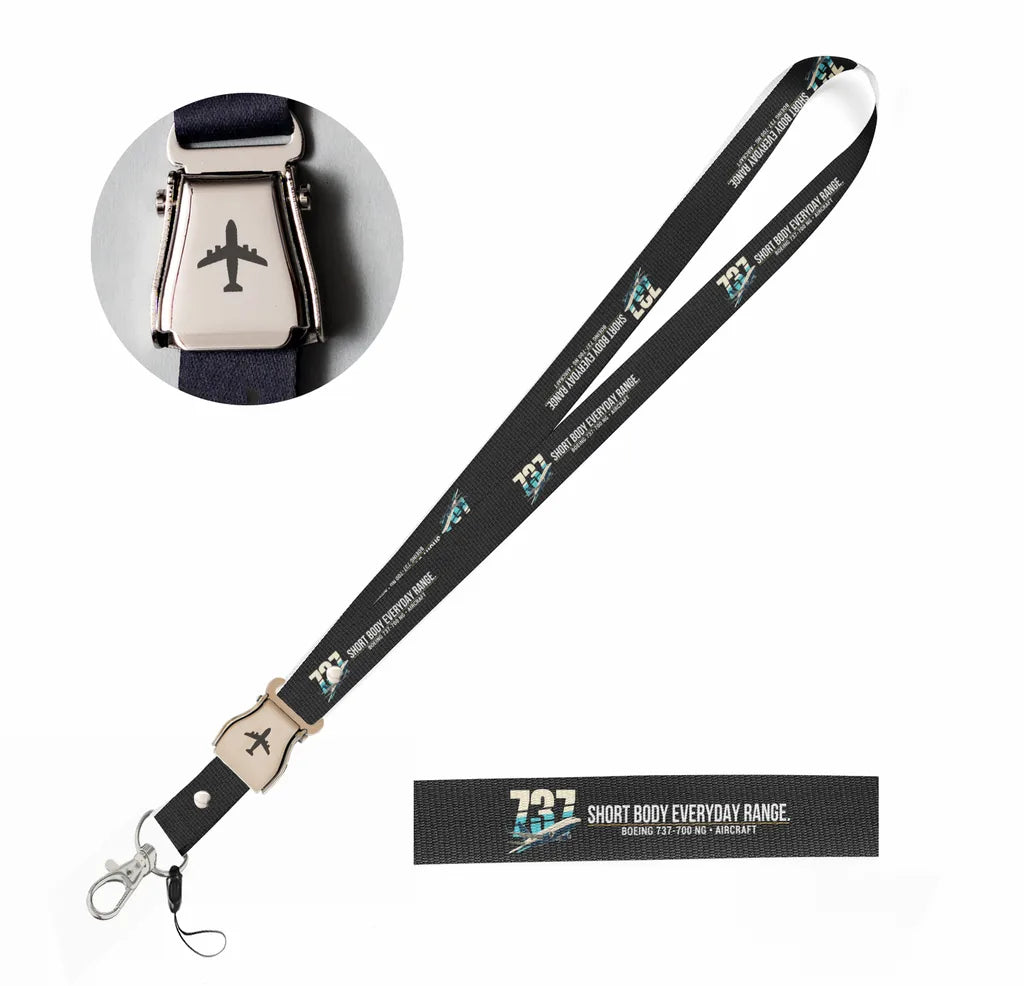 Boeing 737-700 NG seat belt lanyard - black