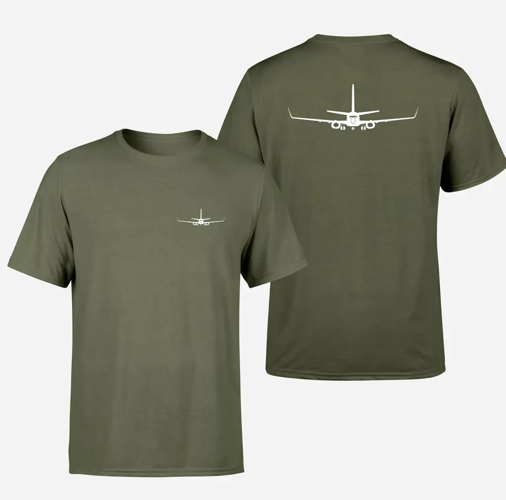Boeing 737-800NG Silhouette design on green army double side