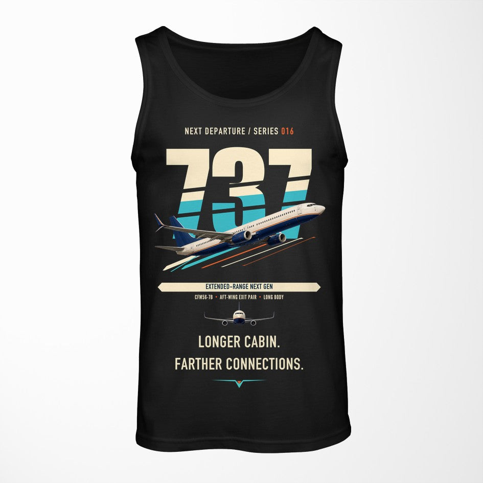 Boeing 737-900ER design on black tank top