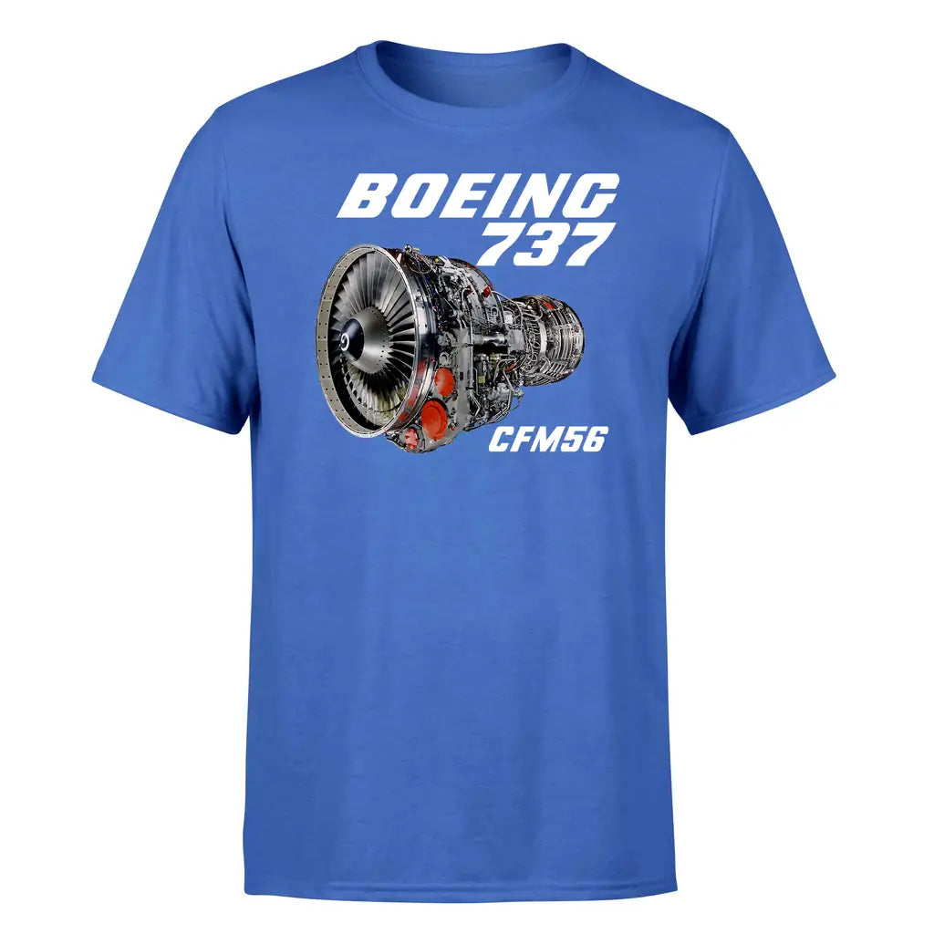 Boeing 737 Engine & CFM56 design on blue single side