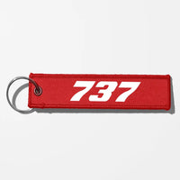 Thumbnail for Boeing 737 Flat Text Key Chains - Red