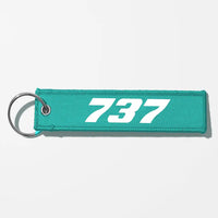 Thumbnail for Boeing 737 Flat Text Key Chains - Turquoise