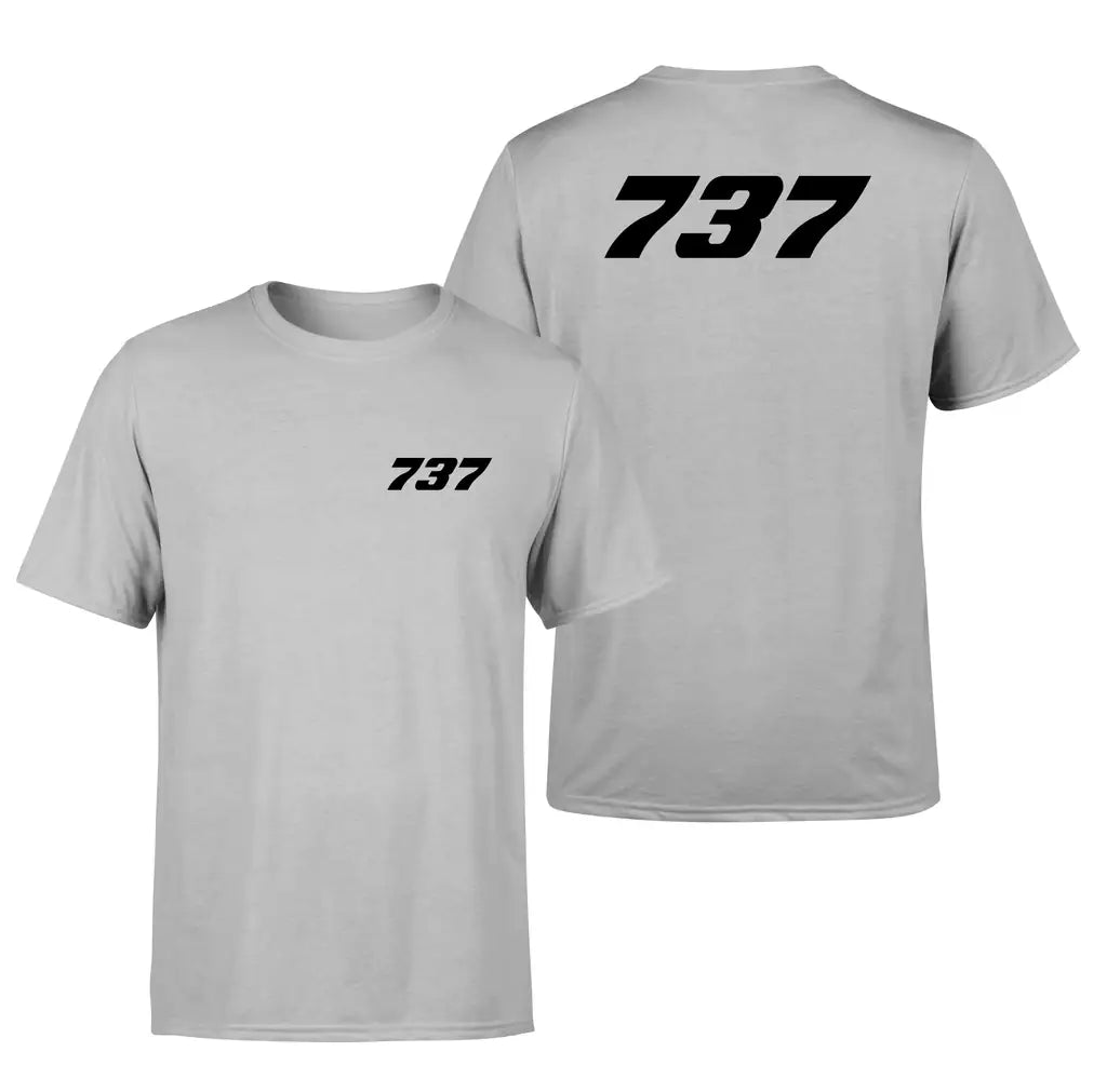 Boeing 737 Flat Text design on light gray double side