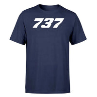Thumbnail for Boeing 737 Flat Text design on navy blue single side