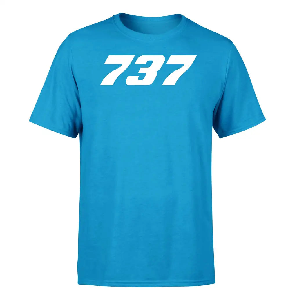 Boeing 737 Flat Text design on turquoise single side