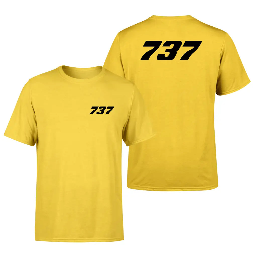 Boeing 737 Flat Text design on yellow double side