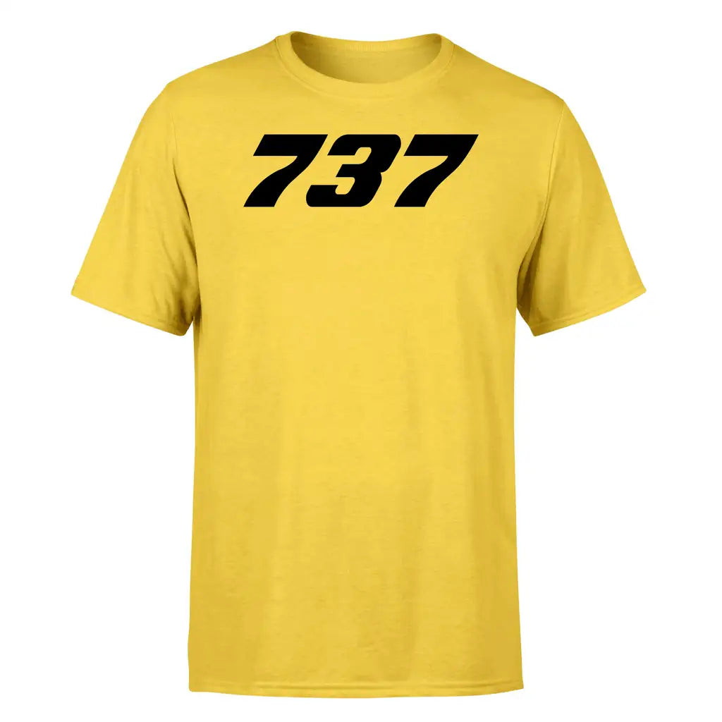 Boeing 737 Flat Text design on yellow single side