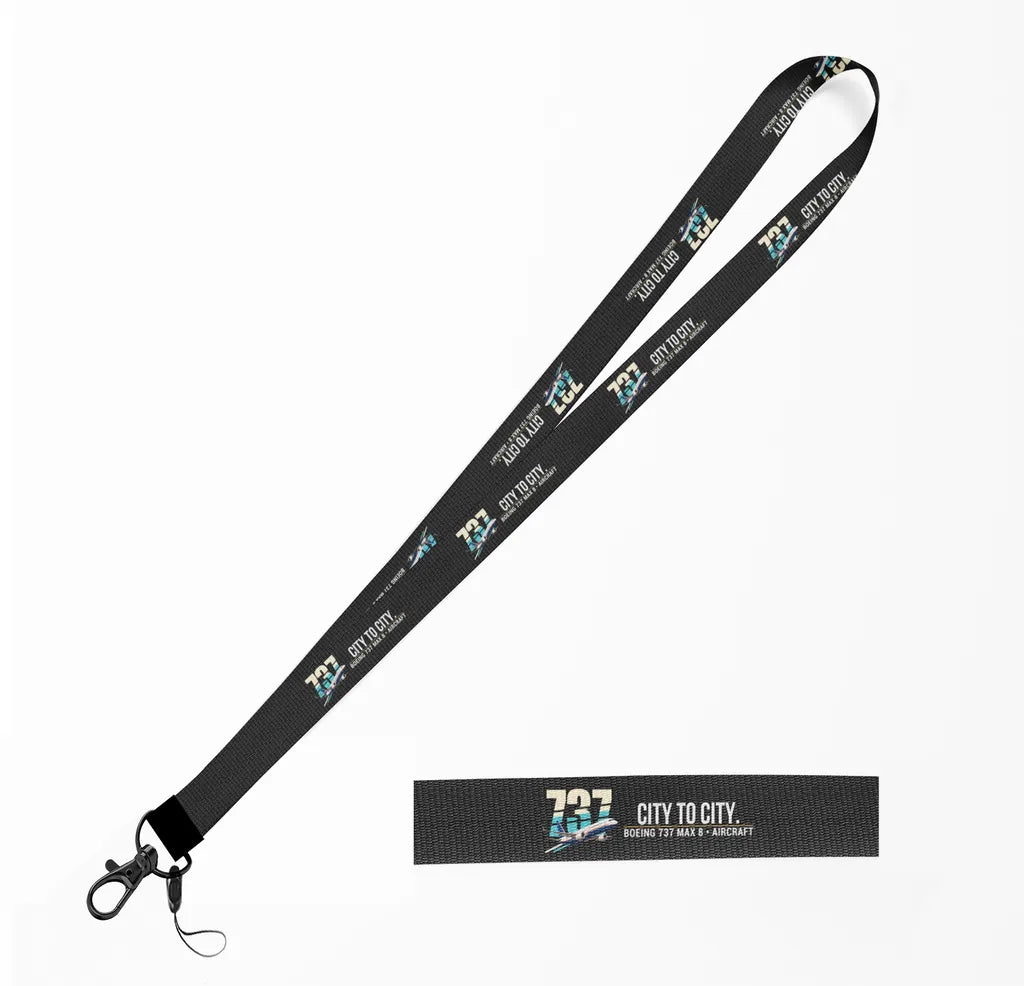 Boeing 737 MAX 8 lanyard - black