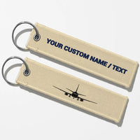 Thumbnail for Boeing 737 Silhouette Key Chains - Beige - Personalized