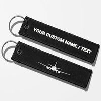 Thumbnail for Boeing 737 Silhouette Key Chains - Black - Personalized