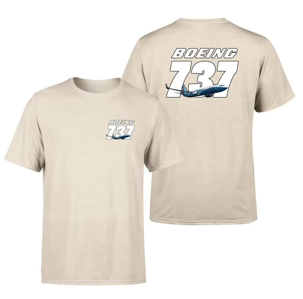 Boeing 737 & Text design on beige double side