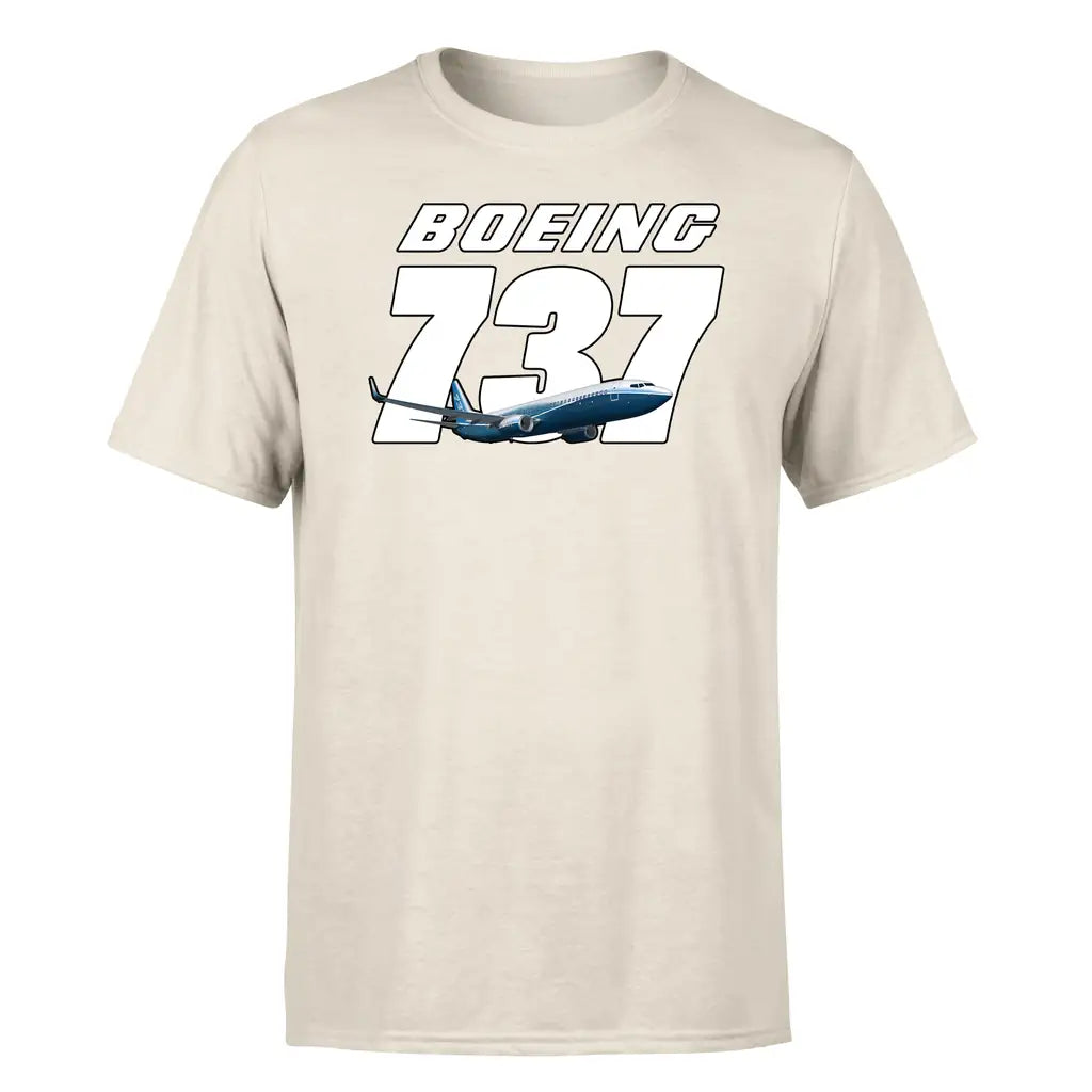 Boeing 737 & Text design on beige single side