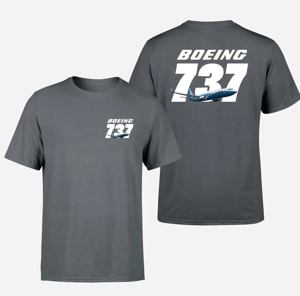 Boeing 737 & Text design on gray double side