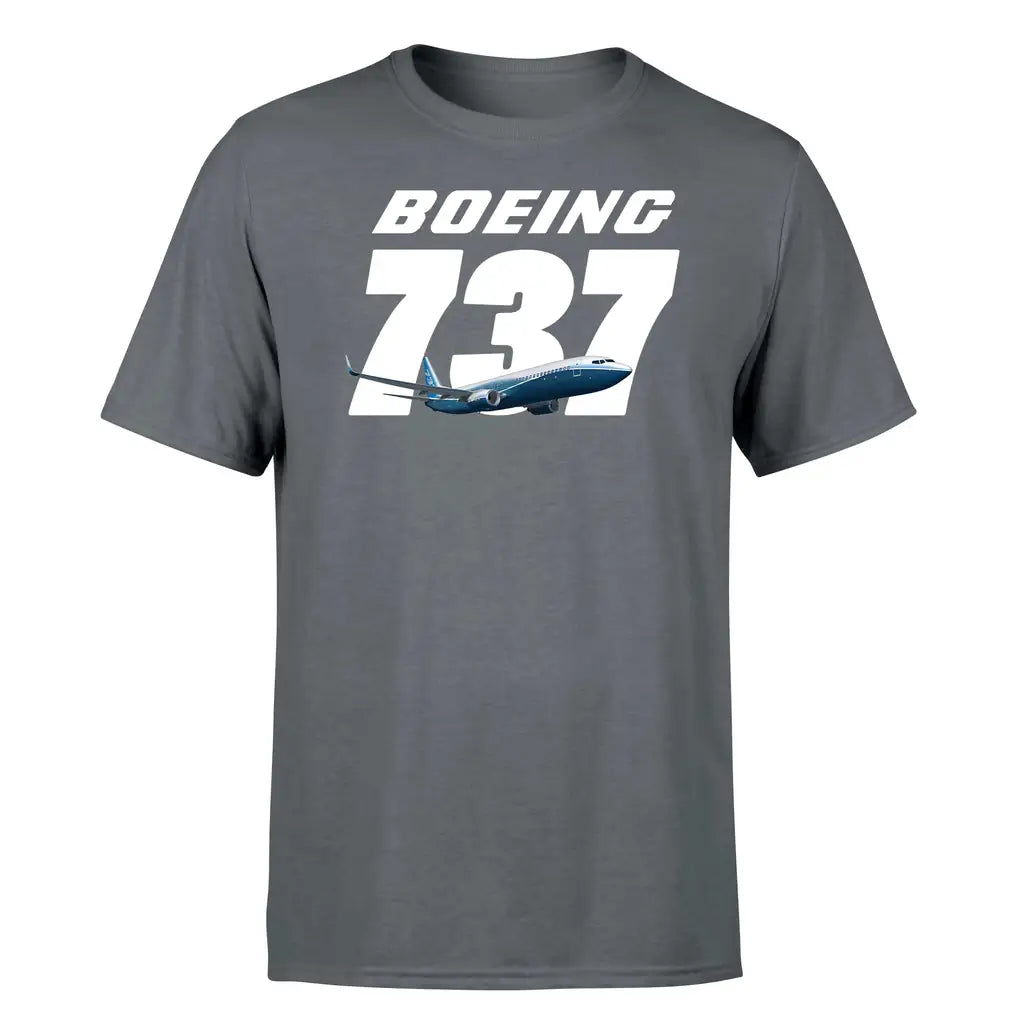 Boeing 737 & Text design on gray single side