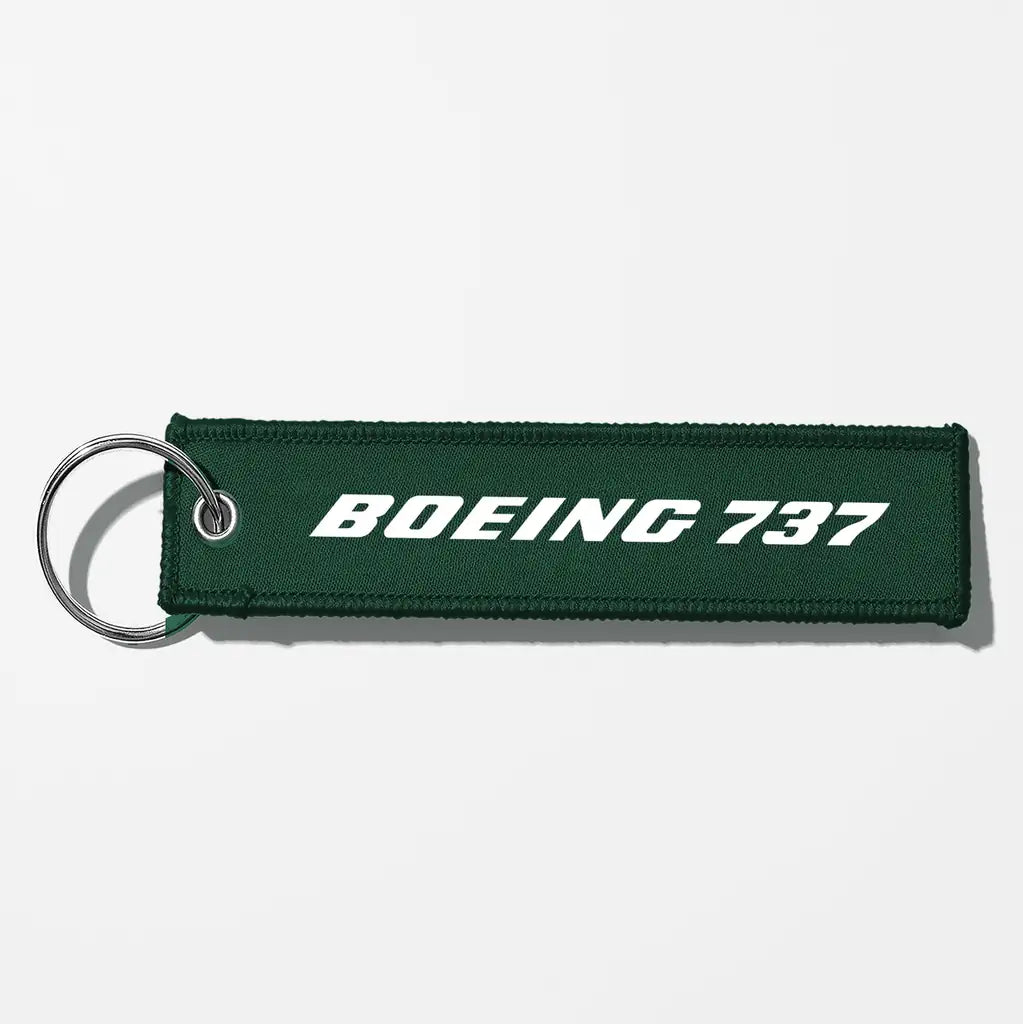 Boeing 737 & Text Key Chains - Dark Green