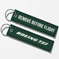 Thumbnail for Boeing 737 & Text Key Chains - Dark Green - Remove Before Flight
