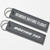 Thumbnail for Boeing 737 & Text Key Chains - Gray - Remove Before Flight