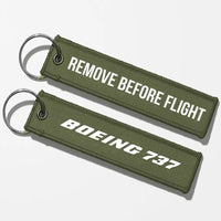 Thumbnail for Boeing 737 & Text Key Chains - Green Army - Remove Before Flight