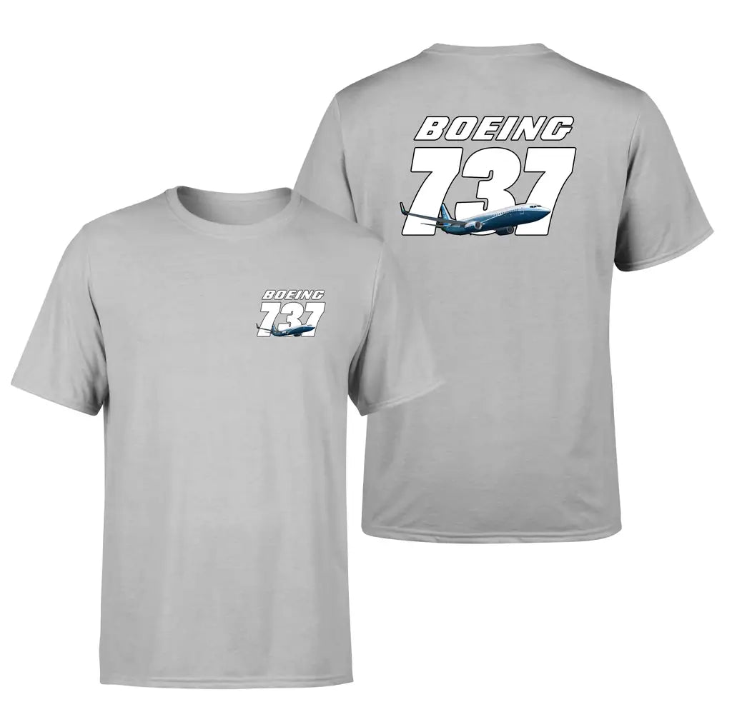 Boeing 737 & Text design on light gray double side