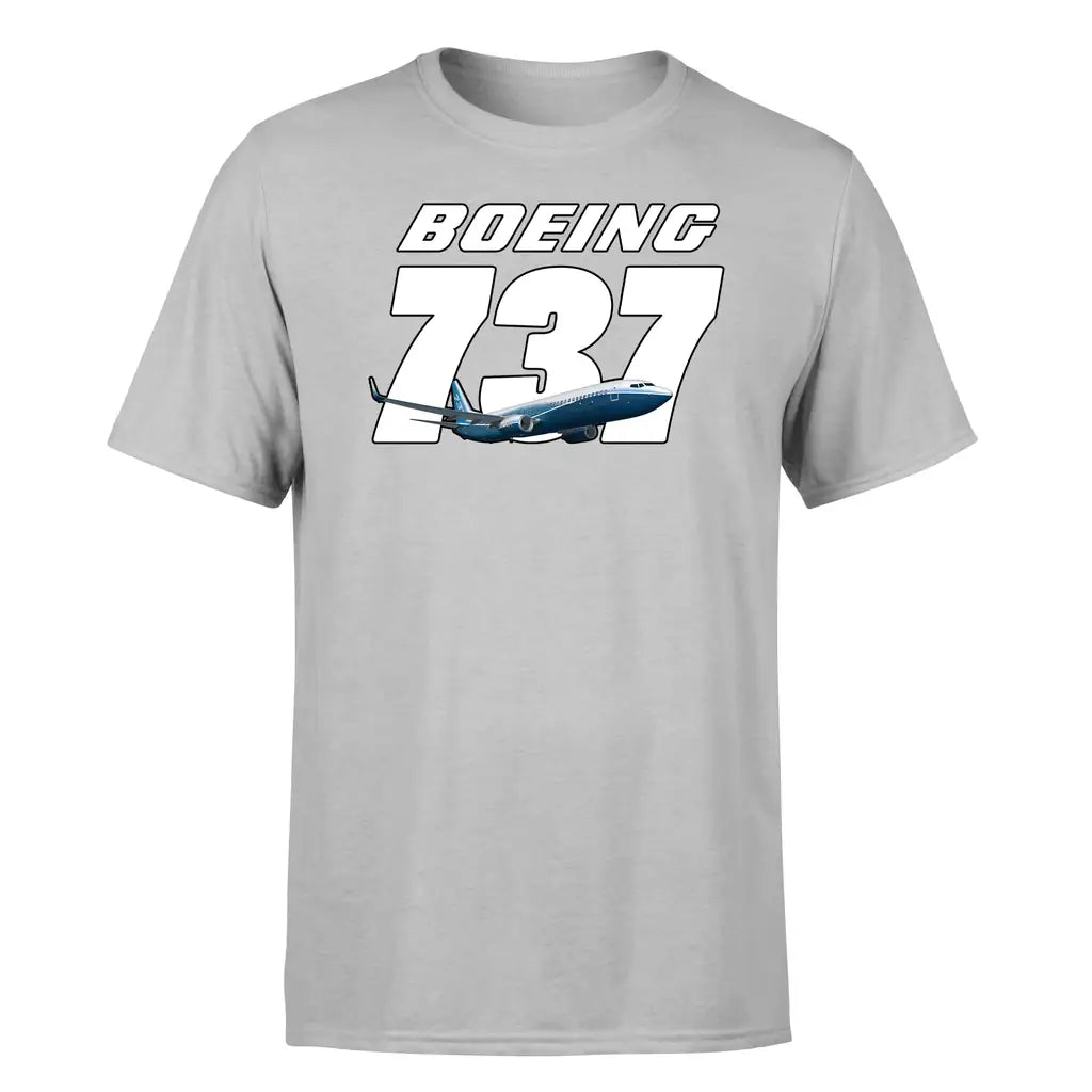 Boeing 737 & Text design on light gray single side