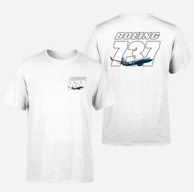 Double-Side Printing — Boeing 737 & Text Double-Side T-Shirt