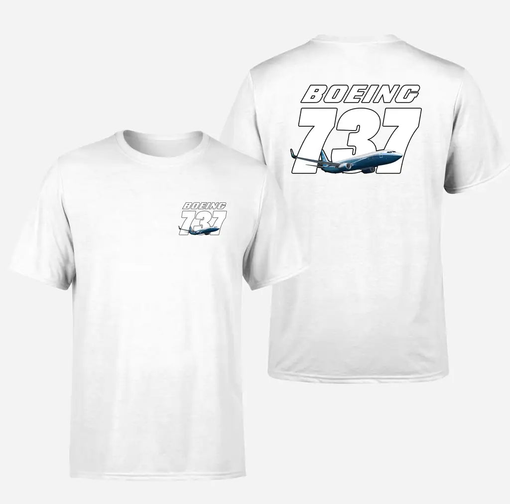 Boeing 737 & Text design on white double side