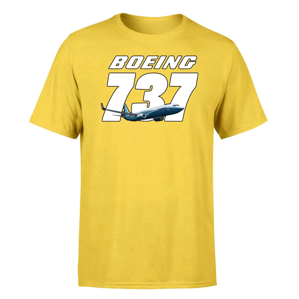 Boeing 737 & Text design on yellow single side