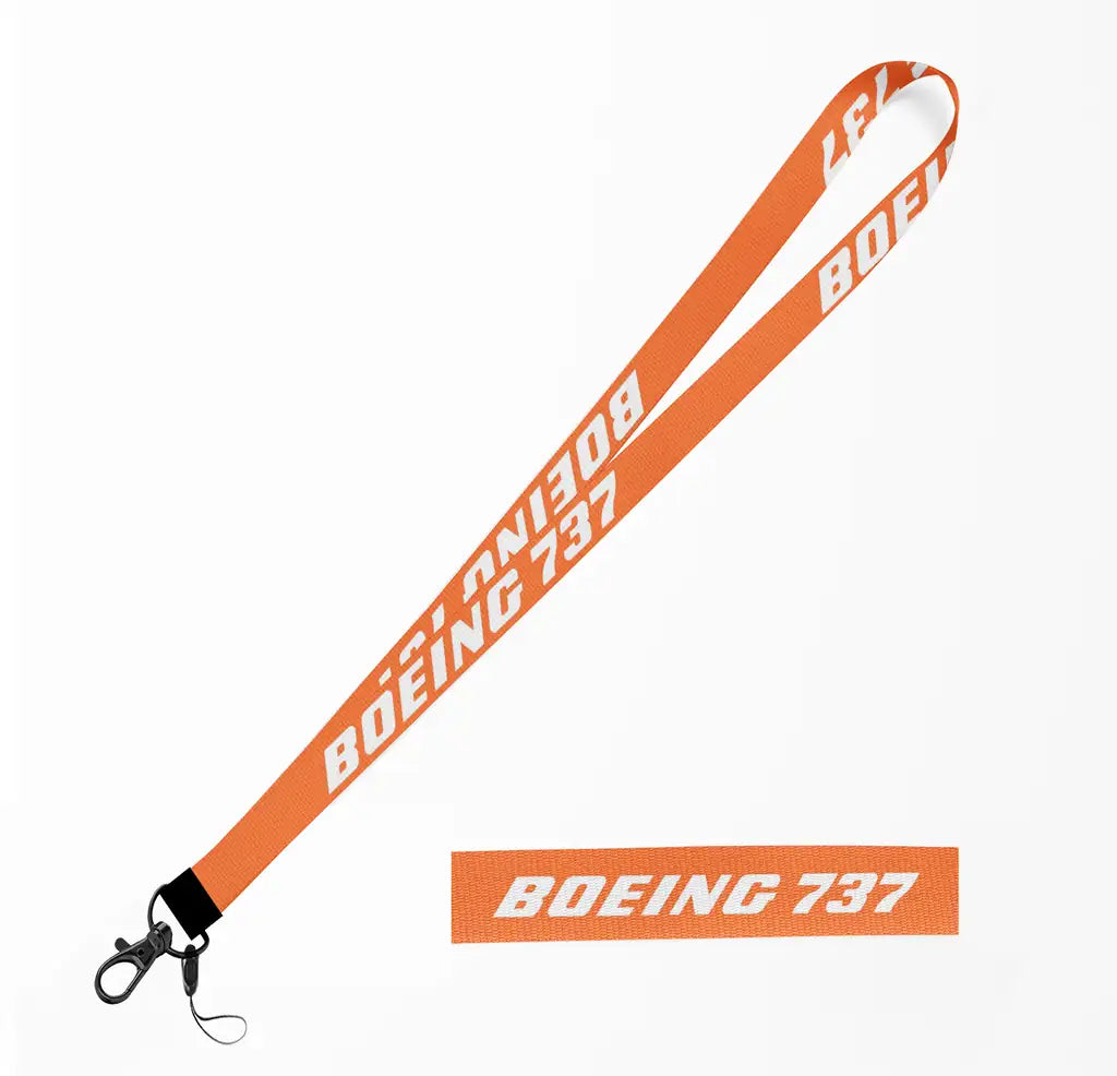Boeing 737 & Text lanyard - orange